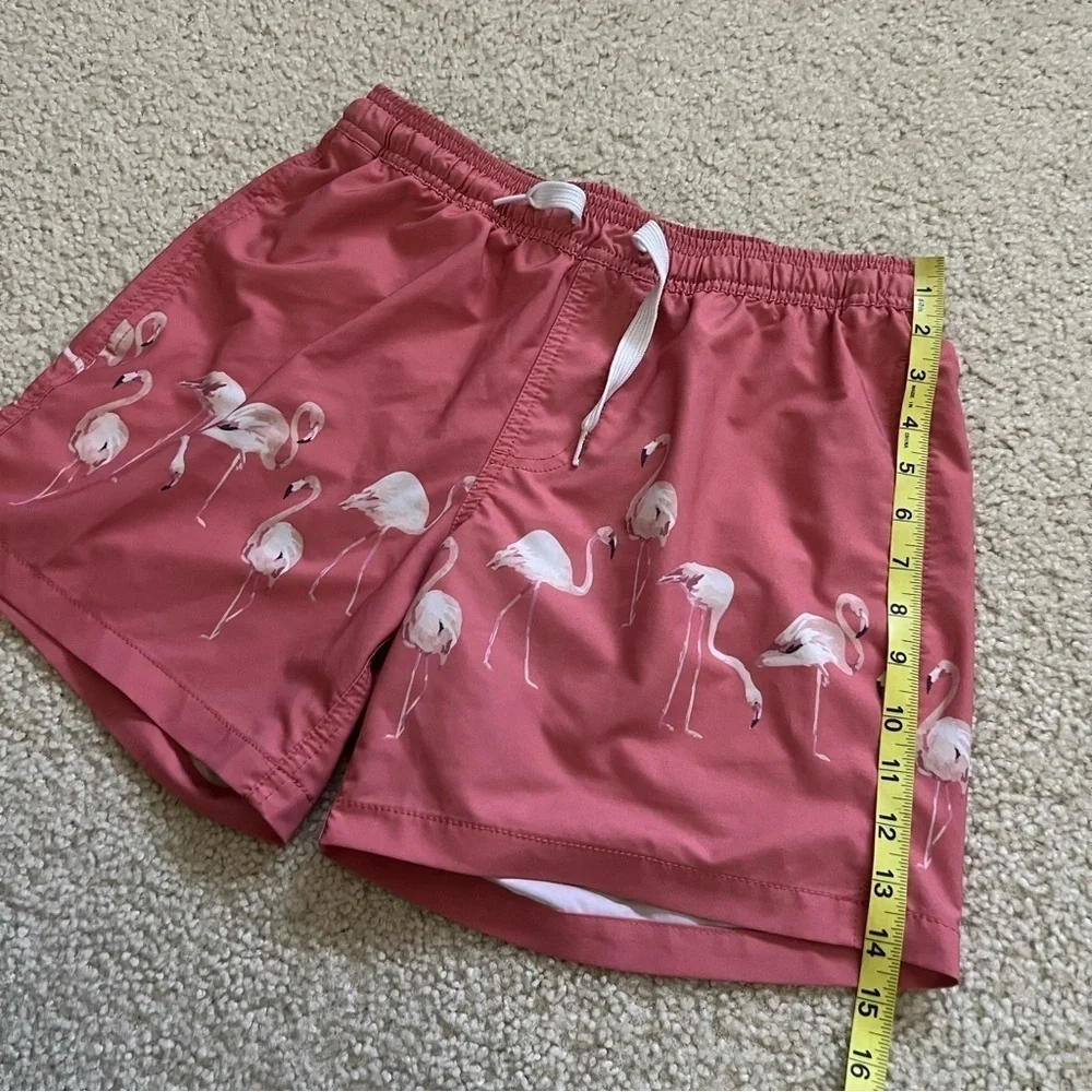 Maamgic Men Swim Shorts Trunks Sz Small 5.5 Quick Dry Pool Beach Coral Flamingo